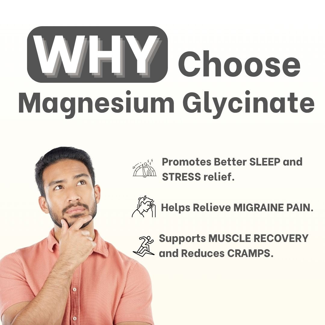 Zoomer Health Magnesium Glycinate for Better Sleep, Stress Relief & Muscle Support