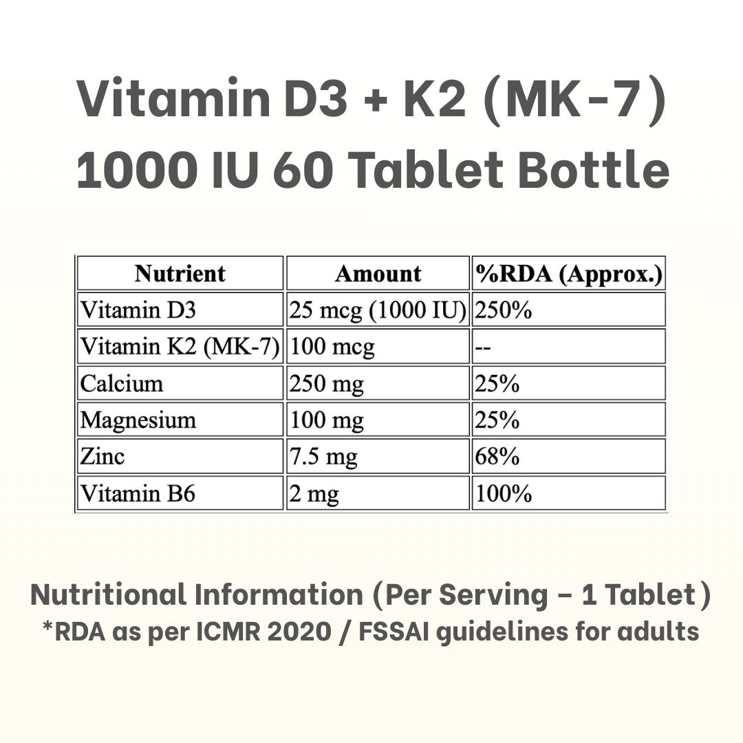 Zoomer Health Vitamin D3 + K2 – High Absorption, Bone & Heart Support