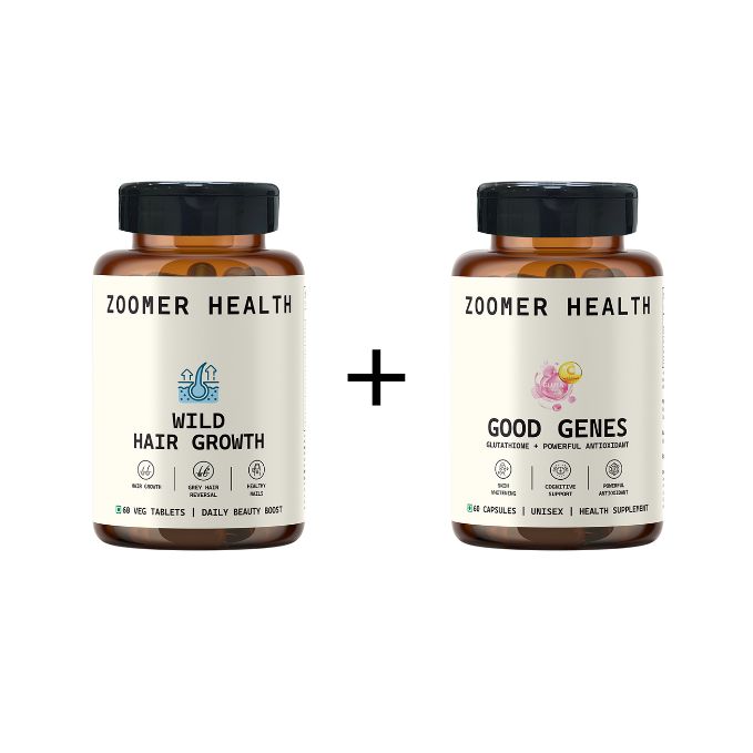 Zoomer Health Combo: Biotin 10,000mcg + Glutathione for Radiant Skin &