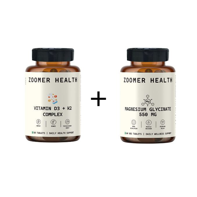Magnesium Glycinate + Vitamin D3 K2 for Bone, Mood & Immunity Support