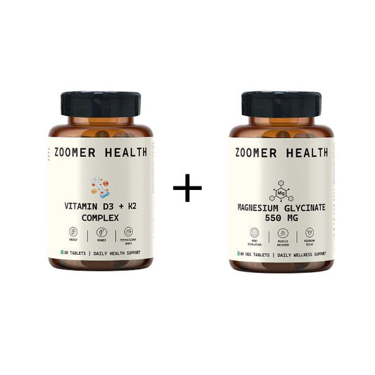 Magnesium Glycinate + Vitamin D3 K2 for Bone, Mood & Immunity Support